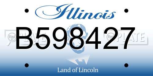 B598427 Illinois License Plate