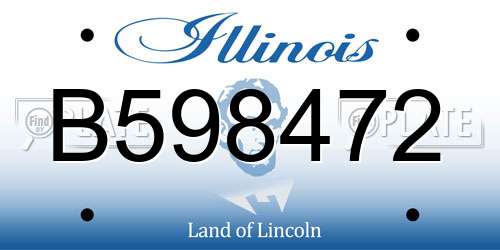 B598472 Illinois License Plate