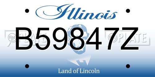 B59847Z Illinois License Plate
