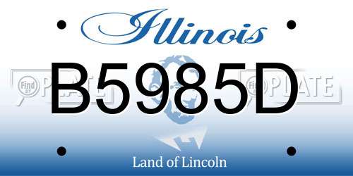 B5985D Illinois License Plate