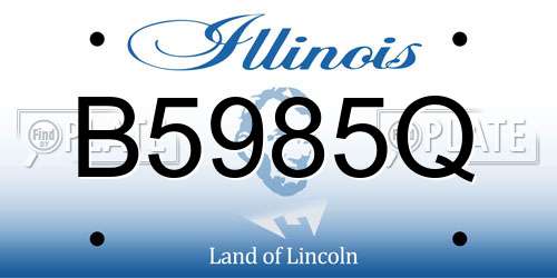 B5985Q Illinois License Plate