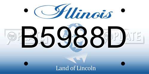 B5988D Illinois License Plate