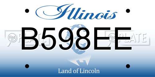B598EE Illinois License Plate
