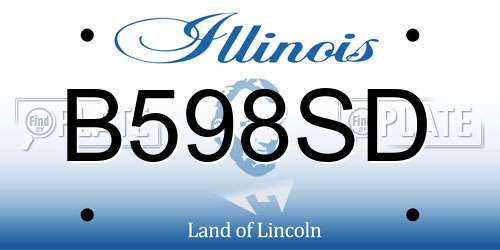 B598SD Illinois License Plate