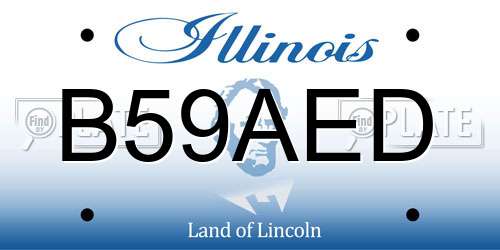 B59AED Illinois License Plate