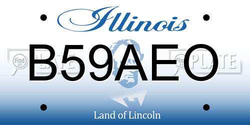 B59AEO Illinois License Plate