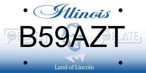 B59AZT Illinois License Plate