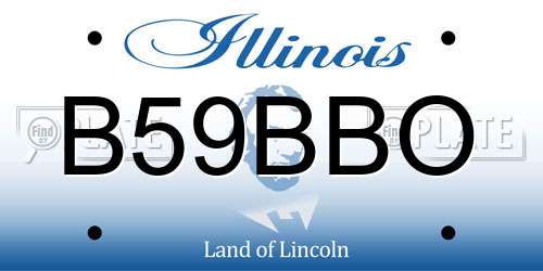 B59BBO Illinois License Plate
