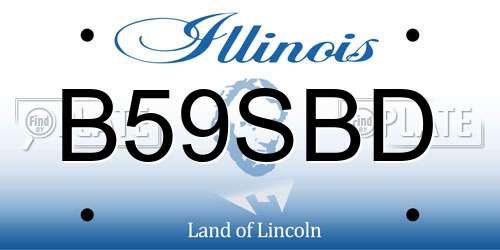 B59SBD Illinois License Plate