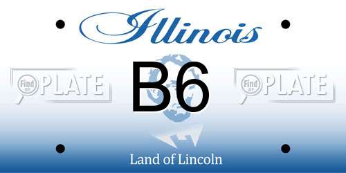 B6 Illinois License Plate