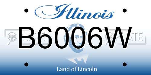 B6006W Illinois License Plate