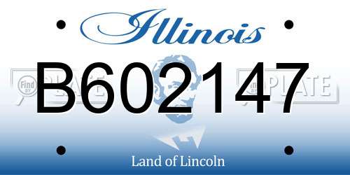 B602147 Illinois License Plate