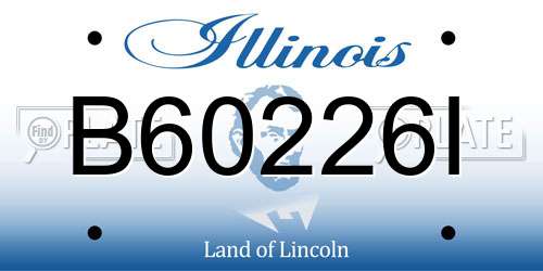 B60226I Illinois License Plate