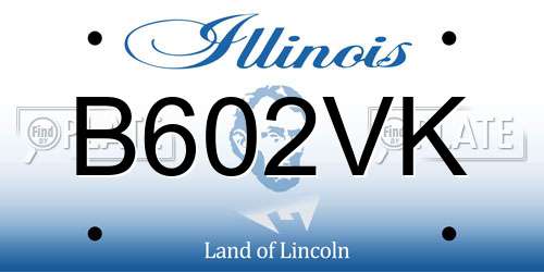 B602VK Illinois License Plate