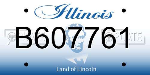 B607761 Illinois License Plate