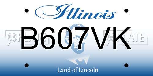 B607VK Illinois License Plate