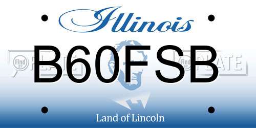 B60FSB Illinois License Plate