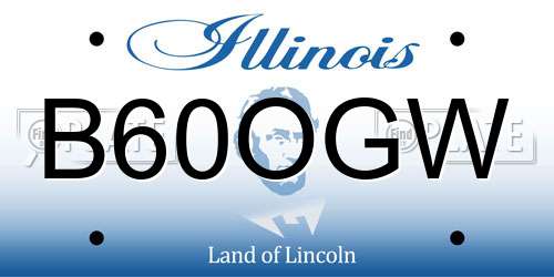 B60OGW Illinois License Plate