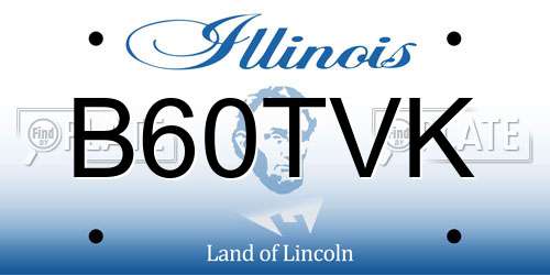 B60TVK Illinois License Plate