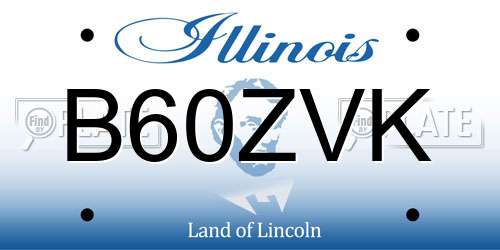 B60ZVK Illinois License Plate