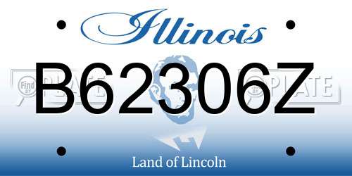 B62306Z Illinois License Plate