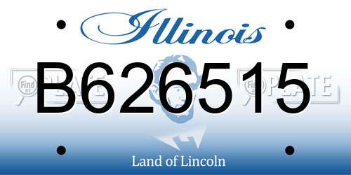 B626515 Illinois License Plate