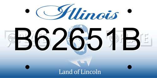 B62651B Illinois License Plate