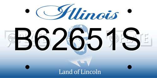B62651S Illinois License Plate