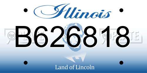 B626818 Illinois License Plate
