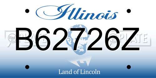 B62726Z Illinois License Plate