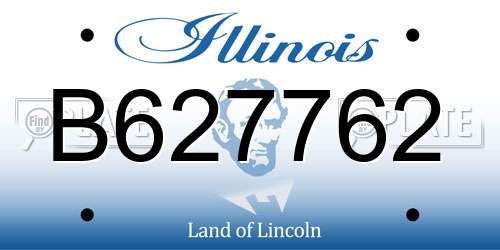 B627762 Illinois License Plate