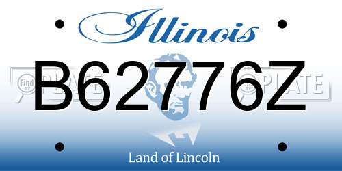B62776Z Illinois License Plate