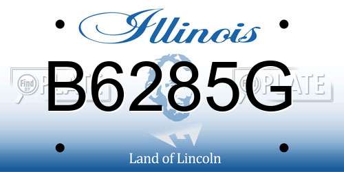 B6285G Illinois License Plate