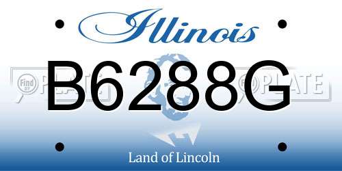 B6288G Illinois License Plate