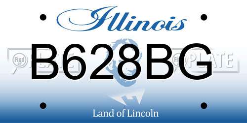 B628BG Illinois License Plate