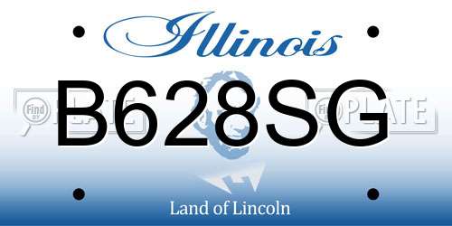B628SG Illinois License Plate