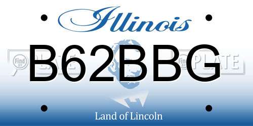 B62BBG Illinois License Plate