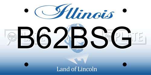B62BSG Illinois License Plate