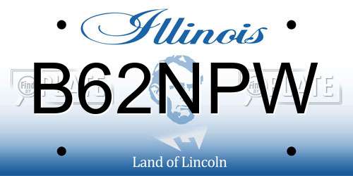 B62NPW Illinois License Plate