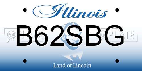 B62SBG Illinois License Plate