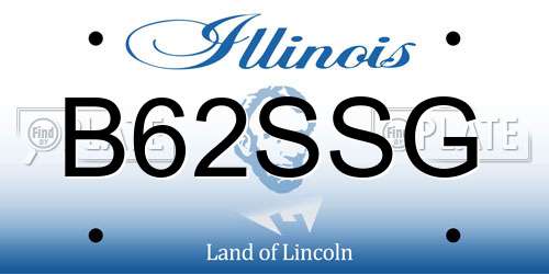 B62SSG Illinois License Plate