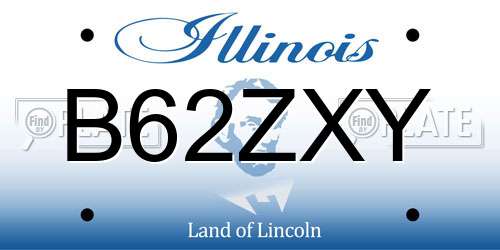 B62ZXY Illinois License Plate
