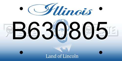 B630805 Illinois License Plate