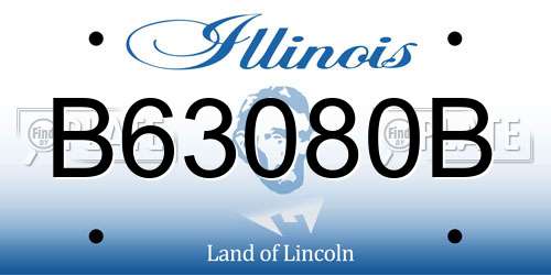 B63080B Illinois License Plate