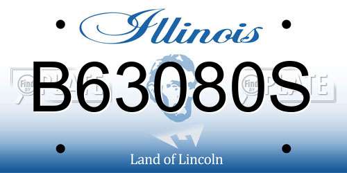 B63080S Illinois License Plate