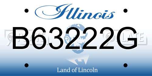 B63222G Illinois License Plate