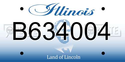 B634004 Illinois License Plate