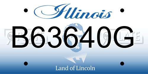 B63640G Illinois License Plate