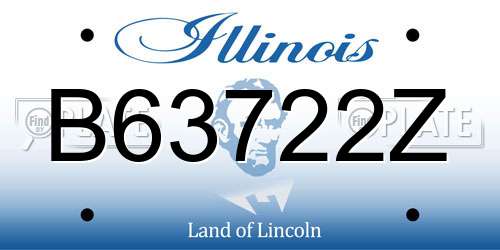 B63722Z Illinois License Plate