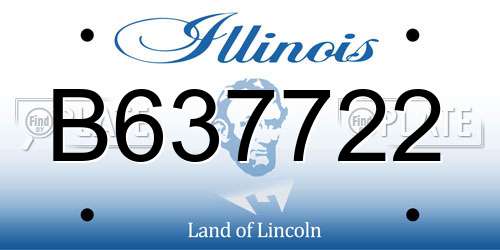 B637722 Illinois License Plate